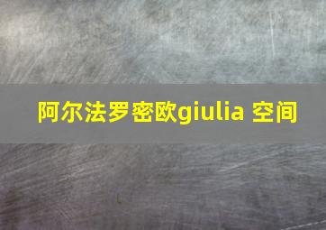 阿尔法罗密欧giulia 空间